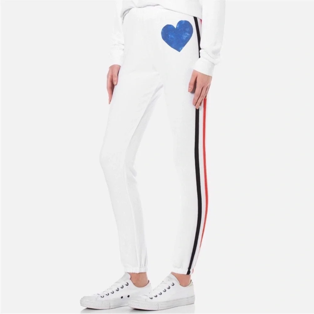 Wildfox Classic Heart Bottom Knox Pants Vintage Varsity Clean White Size Small